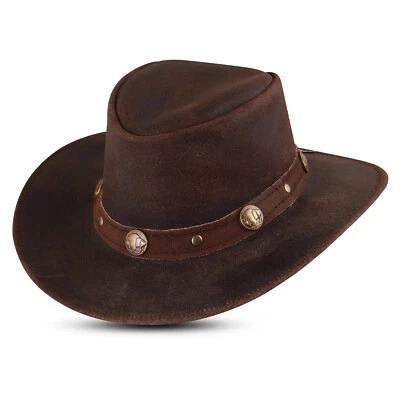 Men and Women Hat Genuine Calf Suede Leather HAT Western Cowboy Hat - Image 1 of 4