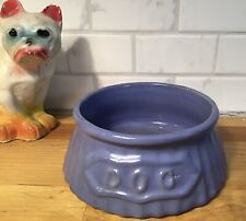 Vintage Rare Brush McCoy? Pottery Dog Bowl Blue