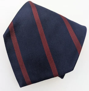 Harold Powell Tie - Blue Red American Repp Pattern 100% Silk 58" - Picture 1 of 4
