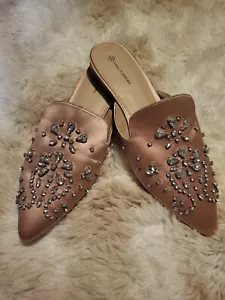 Call It Spring Stones Pointed Toe Slide Sandals Pink Sz 9 Lite Weight - Picture 1 of 10