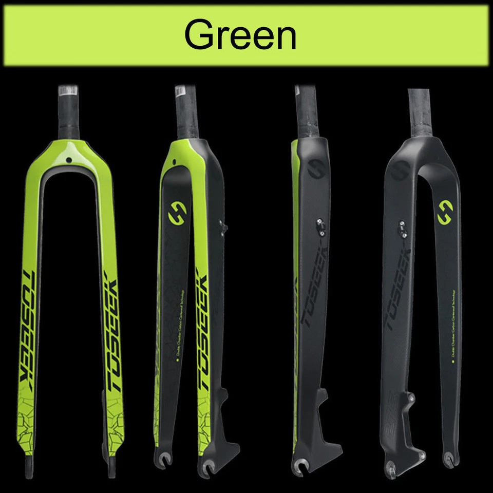 TOSEEK 1-1/8" Full Carbon Fiber MTB Bike Fork Disc Brake Rigid Forks 26/27.5/29" - Image 1 of 4