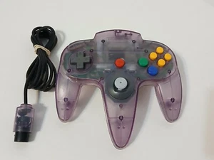 Nintendo 64 Atomic Purple Clear Controller Authentic N64 (Joystick - 9.2/10) - Picture 1 of 20