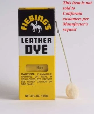 Fiebing's Leather Dye Black 4 oz. with Applicator for Shoes Boots Bags Brand NEW - Image 1 of 4