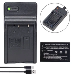 Battery +Charger for FujiFilm NP-60, Ricoh DB-40, Casio NP-30, Kodak KLIC-5000 - Picture 1 of 10