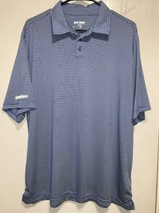 Black Clover Polo Shirt Mens XL Blue Golf Performance Stretch Short Sleeve - Picture 1 of 5