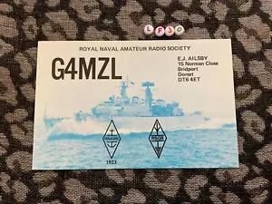 ROYAL NAVAL AMATEUR RADIO SOCIETY SHIP CARD - Picture 1 of 2
