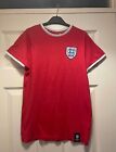 Children's England T Shirt Size 11-12 Years Red 3 Lions Top White Blue UK