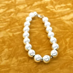 Tiffany & Co. 10"mm Sterling Silver Hardwear Ball Beaded 7.5" Inch Bracelet - Picture 1 of 5