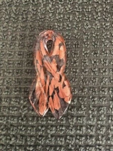 Murano Glass Breast Cancer Awareness Ribbon Pendant - Picture 1 of 3