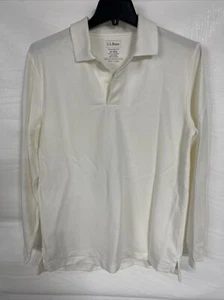 LL Bean Calce Tradicional Blanco Mangas Largas 100 por ciento Algodón M Reg - Imagen 1 de 6
