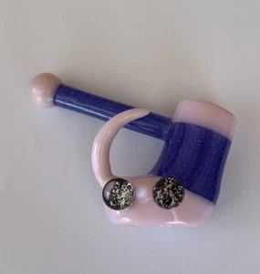 Purple Snail Abstract Glitter Pink Glass Crystal Balls Bong Pipe Hookah Tobacco - Picture 1 of 13