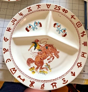 Placa de parrilla dividida vintage Fred Roberts Bucking Bronco Cowboy 11,25 pulgadas - Imagen 1 de 4
