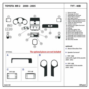 Interior Real Carbon Fiber Dash Trim Kit for Toyota MR2 2000 - 2005 - Picture 1 of 7
