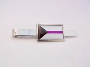 DEMISEXUAL FLAG GAY PRIDE RAINBOW TIE SLIDE GRIP CLASP CLIP PIN BADGE BAR GIFT - Picture 1 of 3