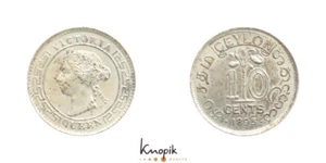 Ceilán, 10 centavos 1893, KM 94, 1,16 g., vz-prfr - Imagen 1 de 1