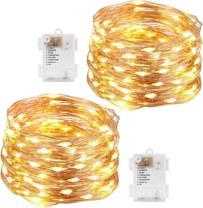 EZONEDEAL 2Pack Fairy Christmas Lights Battery Operated,Warm White Led String... - Picture 1 of 14
