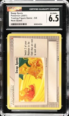 CGC 6.5 EX NM + Swap Spots 5/8 Trading Figure Game Next Quest 2007 Pokemon Card - Image 1 of 2