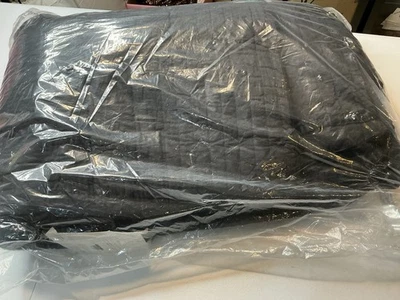 Edredón de satén de algodón lavado King negro - umbral Foto 1 de 4