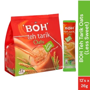 BOH Teh Tarik Kurang Manis with Oats 12 Sachets Instant Milk Tea Less Sugar - Picture 1 of 6