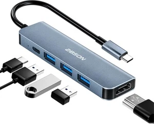 2BSON USB C Hub, Adaptador 5 en 1 con PD 100W, 4K HDMI, 1 USB-A 3.0, 2 USB-C ... - Photo 1/1