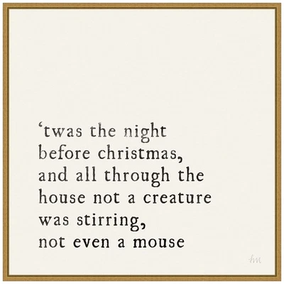 Framed Canvas Wall Art 22x22 Simple Christmas I Cream by Laura Marshall, Fram... - Image 1 of 4