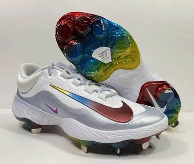 Nike Alpha Huarache Elite 4 Low White Violet Baseball FD2745-106 Men’s Size 11.5 - Image 1 of 4