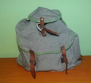 Bolso Scouts de Lona Vintage Mochila Senderismo Mochila con Correas de Cuero, Tamaño Pequeño - Imagen 1 de 8