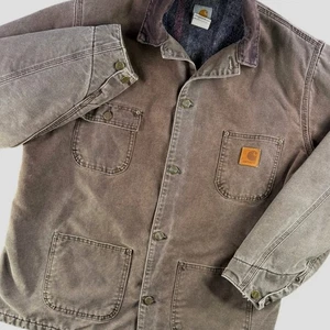 Vintage Carhartt Detroit Jacket Men LT Chore C02 CHT Blanket Lined Work Barn - Picture 1 of 13