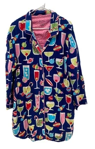 Nick & Nora Pijama Navidad Cóctel Estampado Camisa para Dormir Talla XL 100% Algodón - Imagen 1 de 6