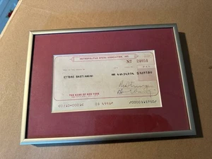 Cheque bancario Ettore Bastianini genuino 1965 Metropolitan Opera firmado enmarcado - Imagen 1 de 8