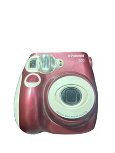 (C) Polaroid 300 Mini Instant Film Camera Red Cream Maroon 60mm Focus Range - Picture 1 of 2
