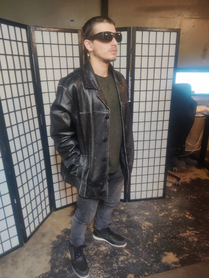 Abrigo vintage de cuero genuino M. Julian envejecido, Wilson Foto 1 de 4