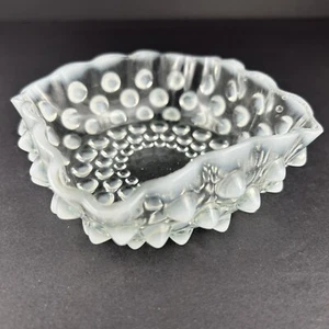 Antike Hobbs Brockunier opalisierende Nägel Tautropfen quadratische Schale Schüssel EAPG 1800er - Bild 1 von 9