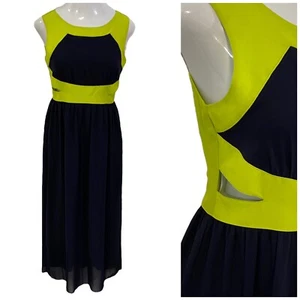 Vestido Sweet Storm Para Mujer Grande Maxi Recortado Verde Azul Gasa Fecha Fiesta Baile - Imagen 1 de 13