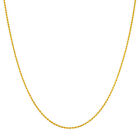 14k Gold Plated Sterling Silver Vermeil 1.5mm Rope Chain Necklace