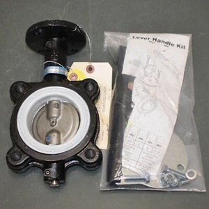 Milwaukee Butterfly Valve ML224T 3, 3" Pipe, Cast Iron Body, Lug, Lever Handle - Picture 1 of 8