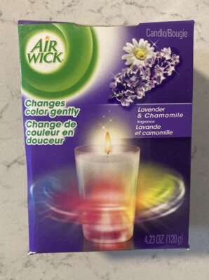 AIRWICK VELA CAMBIANTE DE COLOR LAVANDA Y MANZANILLA DESCONTINUADA RARA NUEVA Foto 1 de 4