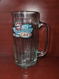 A&W Mug- RARE 85th Anniversary Large Glass Root Beer Mug 7", Holds 16 oz - Picture 1 of 2