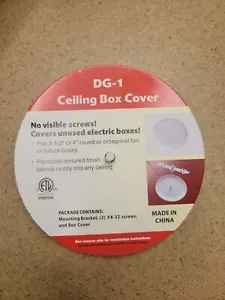 Paintable Blank Ceiling Box Electrical Cover Plate Round for 3-1/2 & 4" Boxes - Picture 1 of 5