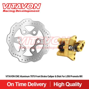 Vitavon CNC Aluminum 7075 Front Brake Caliper & Disk For LOSI Promoto MX - Picture 1 of 16