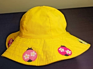 GYMBOREE Yellow with Ladybugs Floppy Sun Hat age 8 and up  Embroidered - Picture 1 of 11