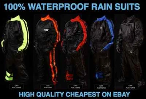 Motorcycle Rain Suit Waterproof Hi Viz One Piece Suit Motorbike Skiing 129f-OSX - Picture 1 of 17
