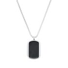 S.oliver Jewel Men's Necklace Leather Stainless Silver Pendant Dog Tag 2035536
