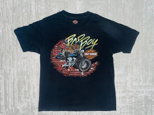 Camicia vintage 1990 HARLEY DAVIDSON Motorcycles BAD BOY Bryan OK RK STRATMAN USATA - Foto 1 di 19