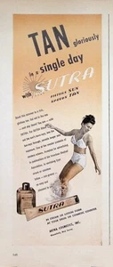 VINTAGE 1940er Jahre Druckanzeige ~ Sutra hellbraun cremefarben oder Lotion ~ hellbraun in einem... - Bild 1 von 1