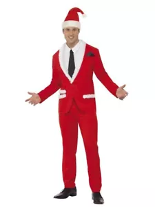 Smiffys Weihnachtsmann Cool Dapper Anzug Erwachsene Herren Weihnachten Kostüm - Bild 1 von 5