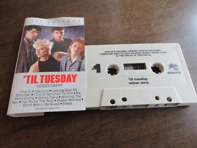 Til Tuesday ~ Voices Carry ~ 1985 Epic / CBS FET 39458 NM Tape VG Card $4.95 Foto 1 de 3
