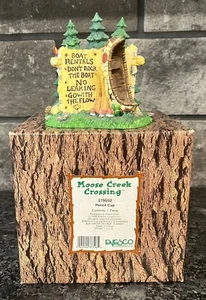 Enesco Moose Creek Crossing Pencil Cup 1996 Boat Trees Nature Canoe #279552 - Picture 1 of 8