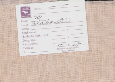 30 ct Cross Stitch Linen Fabric Over Alabaster (Cream) 17x7"  Twisted Threads - Image 1 of 2