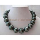 Beautiful 8/10/12/14/16/18/20mm Black South Sea Shell Pearl Necklace 18''